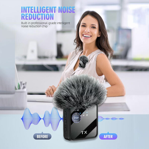 2 Microphones Lavalier Mini Sans Fil USB 2.4G Portables pour Téléphone, Appareil Photo, PC, Enregistrement en Direct avec Réduction du Bruit