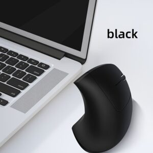 Souris Optique Sans Fil 2.4G Ergonomique pour PC, Confortable, 6 Boutons, Design Vertical Droitier, Récepteur USB LED, Noire pour Ordinateur Portable