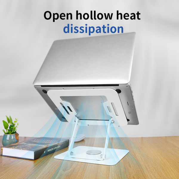 Support Stable et Rotatif pour Ordinateur Portable, Pliable et Réglable à 360° en Métal, pour MacBook et Autres
